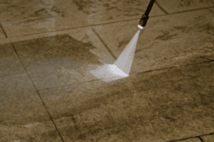 Power washing floor.